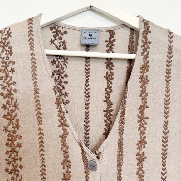 By Together Embroidered Button Up Baybydoll Dress Boho Western Cottage Small - Picture 3 of 6